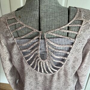 Lavender blouse with open strappy back